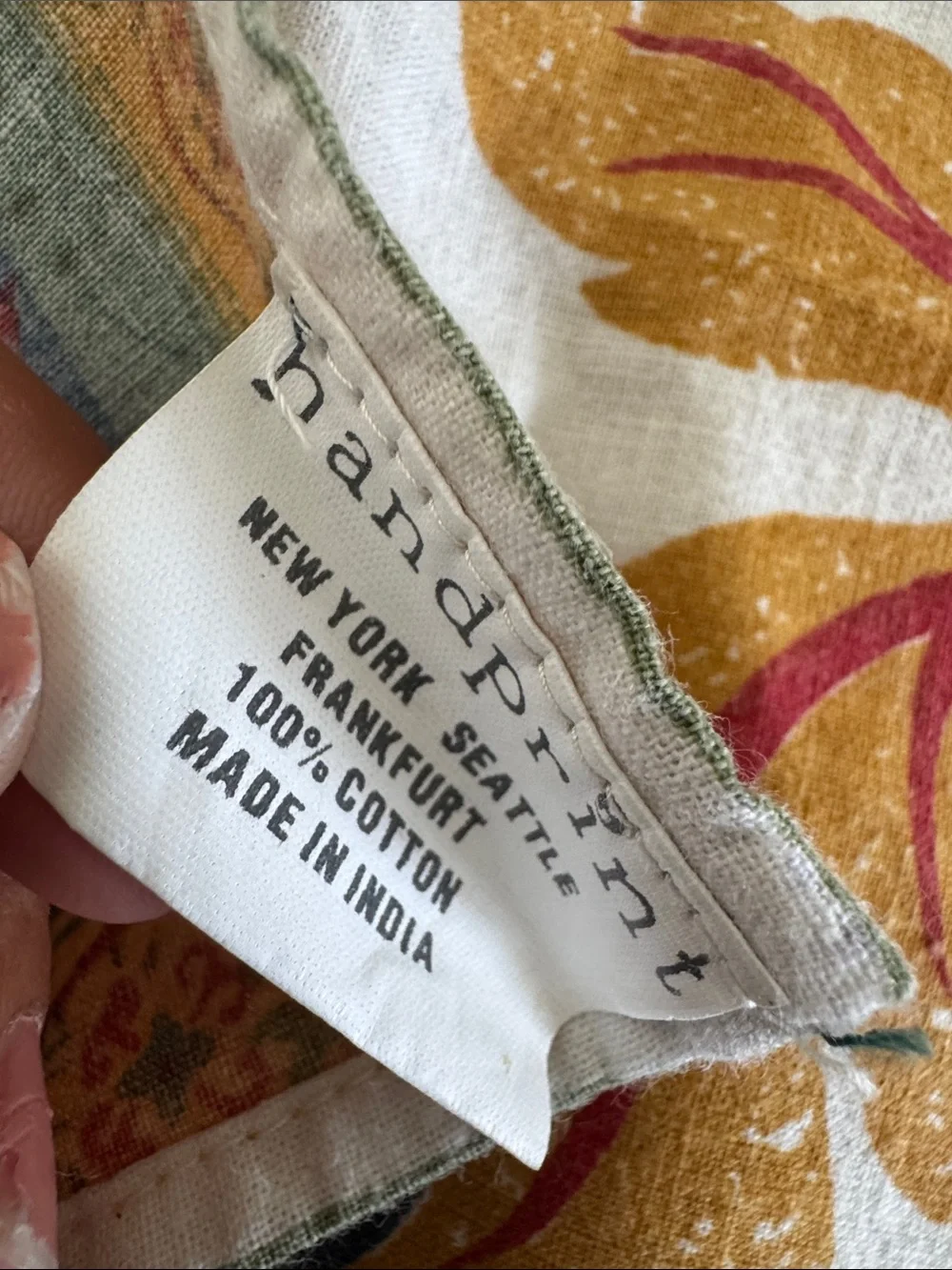 HANDPRINT India COTTON TABLECLOTH Kalamkari Floral Motif 51
